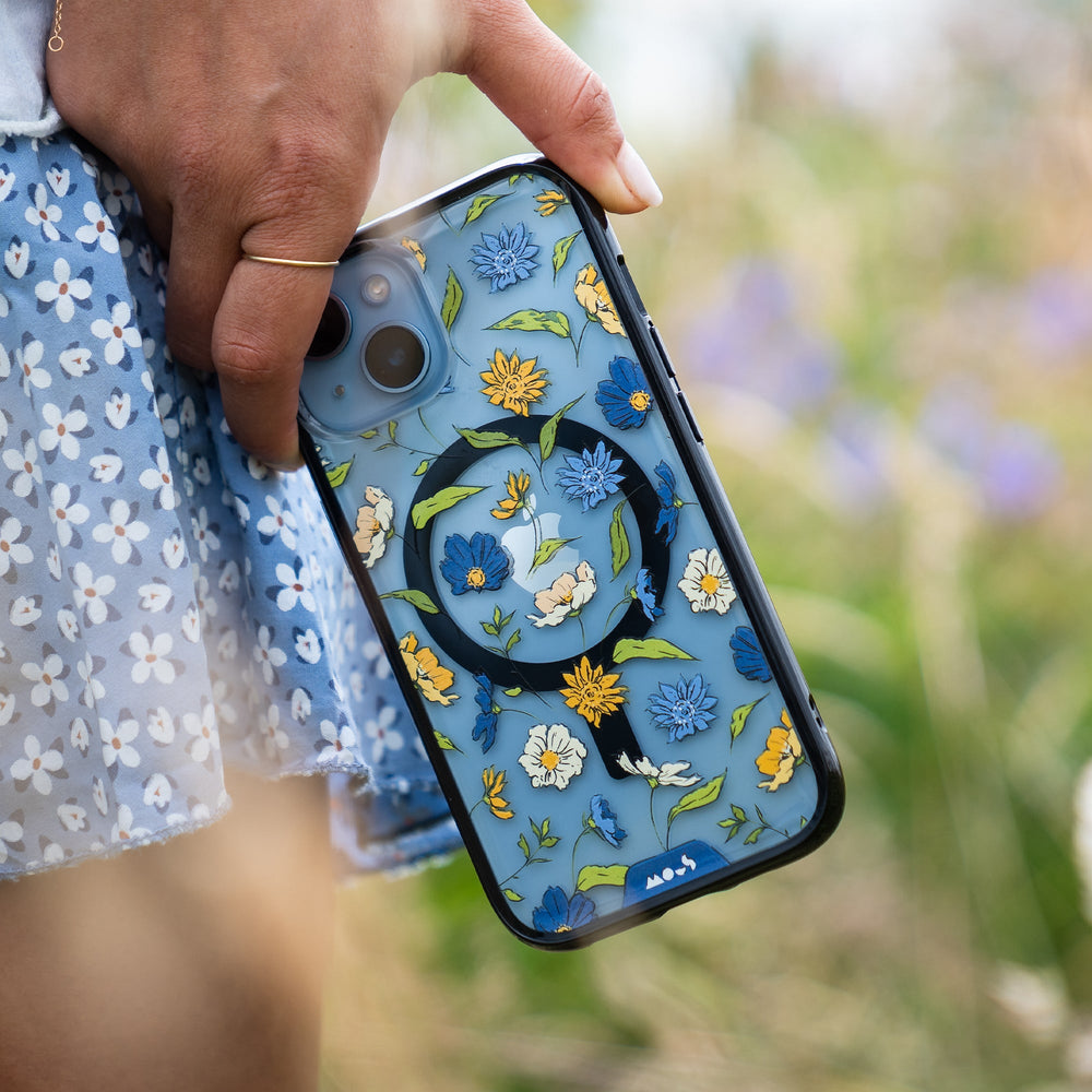 Mous Phone Case Clear Floral Pattern Flowers | iPhone 15 Pro Max,iPhone 15 Pro,iPhone 15 Plus,iPhone 15,iPhone 14 Pro Max,iPhone 14 Pro,iPhone 14 Plus,iPhone 14