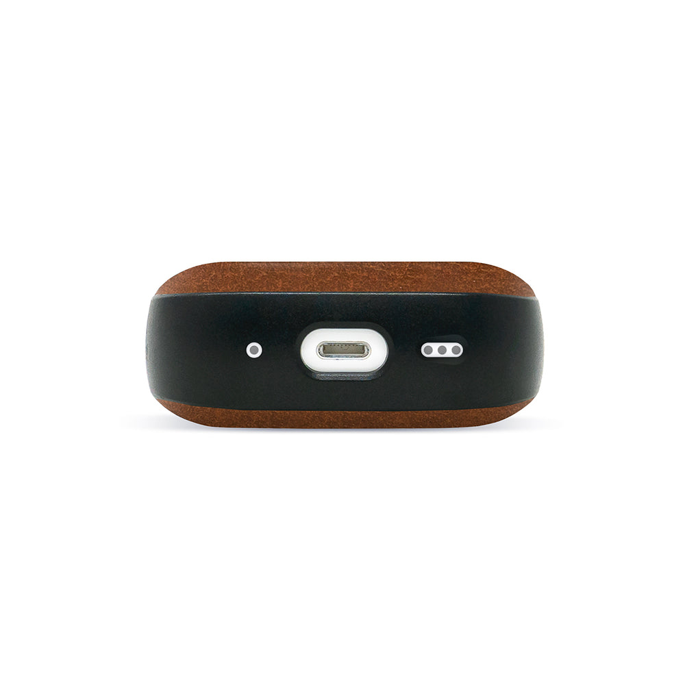 Protective AirPods Pro Case Wireless Charging High-Quality Keychain Brown Leather | Gen 1 & 2 (2019-2022)