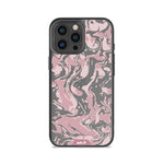 Clear Protective Phone Case Transparent Qi Wireless Charging Marbled Dusky Pink Design |iPhone 15 Pro,iPhone 15 Pro Max