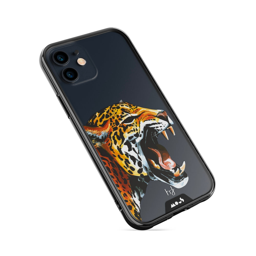 Clear Protective Phone Case Transparent Qi Wireless Charging Jaguar Cheetah Henry Fraser Design | iPhone 12,iPhone 12 mini