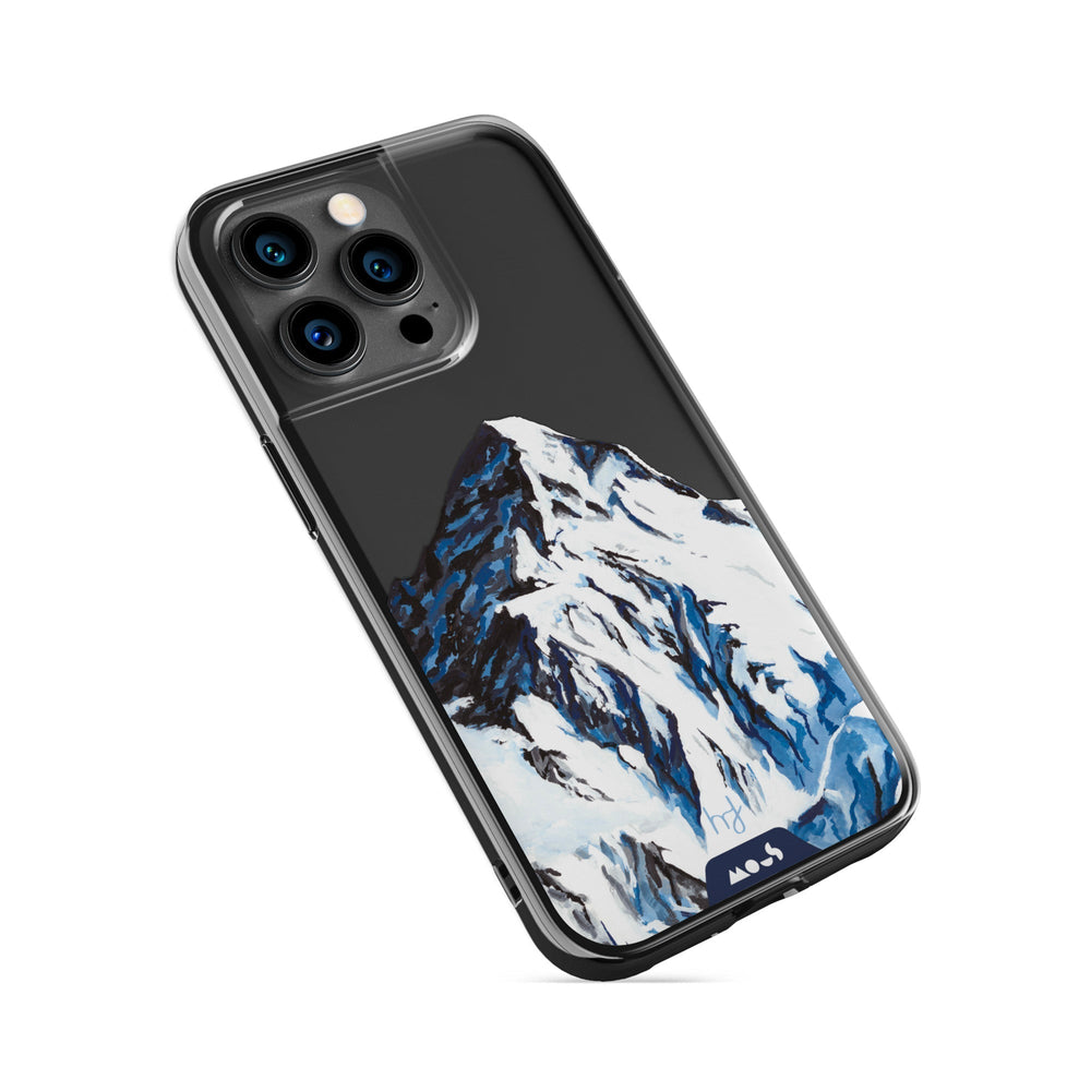 Clear Protective Phone Case Transparent Qi Wireless Charging Snow Mountain K2 Henry Fraser Design | iPhone 13 Pro Max,iPhone 13 Pro,iPhone 14 Pro Max,iPhone 14 Pro,iPhone 12 Pro Max,iPhone 12 Pro