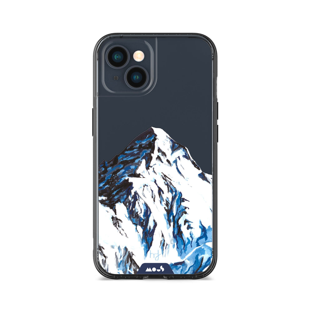 Clear Protective Phone Case Transparent Qi Wireless Charging Snow Mountain K2 Henry Fraser Design | iPhone 13,iPhone 13 mini