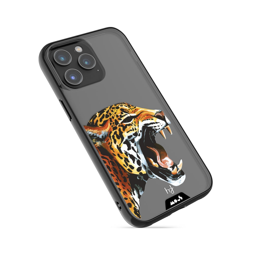 Clear Protective Phone Case Transparent Qi Wireless Charging Jaguar Cheetah Henry Fraser Design | iPhone 15 Pro,iPhone 15 Pro Max