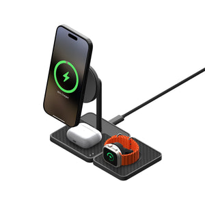 3 in 1 Charging Stand with Qi2 and Apple Technology —  Aramid Fibre