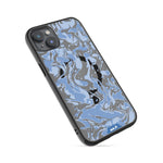 iPhone Magsafe Compatible Marble Sky Blue Clear Case Protective | iPhone 14 Plus,iPhone 14,iPhone 15,iPhone 15 Plus