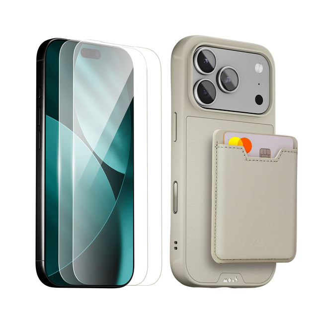 Stone Protective Case, Screen Protector and Card Wallet - iPhone Starter Kit