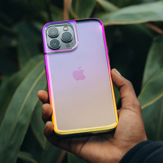 Pink yellow clear phone case