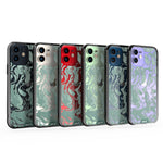 Clear Protective Phone Case Transparent Qi Wireless Charging Marbled Sage Green Design | iPhone 12,iPhone 12 mini