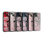 Clear Protective Phone Case Transparent Qi Wireless Charging Marbled Dusky Pink Design | iiPhone 13,iPhone 13 mini