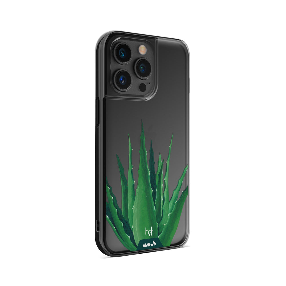 Clear Protective Phone Case Transparent Qi Wireless Charging Spiky Plant Aloe Vera Henry Fraser Design | iPhone 13 Pro Max,iPhone 13 Pro,iPhone 14 Pro Max,iPhone 14 Pro,iPhone 12 Pro Max,iPhone 12 Pro