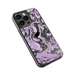 Clear Protective Phone Case Transparent Qi Wireless Charging Marbled Lilac Purple Design | iPhone 13 Pro Max,iPhone 13 Pro,iPhone 14 Pro Max,iPhone 14 Pro,iPhone 12 Pro Max,iPhone 12 Pro