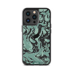 Clear Protective Phone Case Transparent Qi Wireless Charging Marbled Sage Green Design | iPhone 13 Pro Max,iPhone 13 Pro,iPhone 14 Pro Max,iPhone 14 Pro,iPhone 12 Pro Max,iPhone 12 Pro