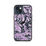 Clear Protective Phone Case Transparent Qi Wireless Charging Marbled Lilac Purple Design | iPhone 13,iPhone 13 mini