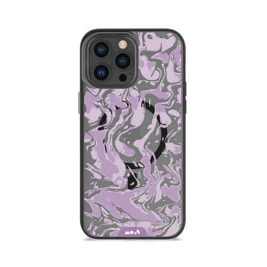 iPhone Magsafe Compatible Marbled Lilac Purple Clear Case Protective
