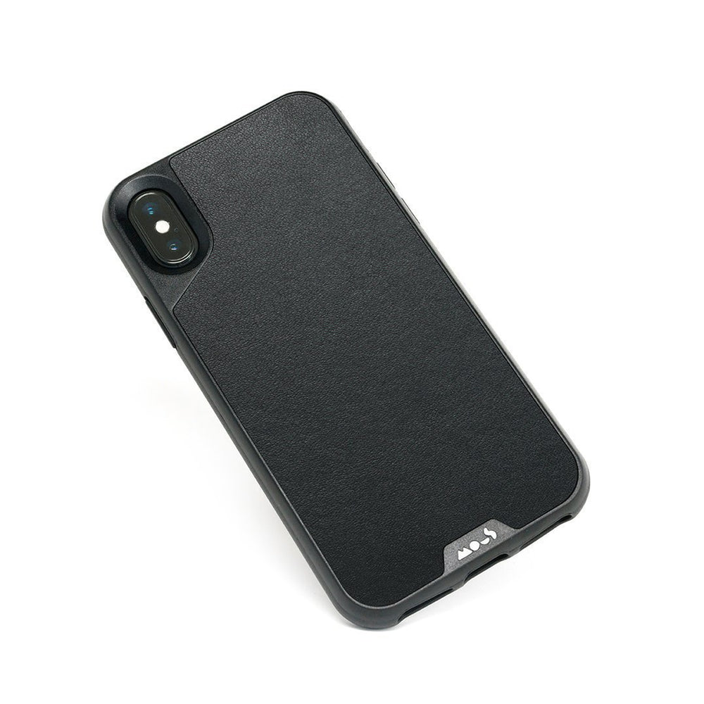 Black Leather Indestructible iPhone XS Max Case | Black Leather